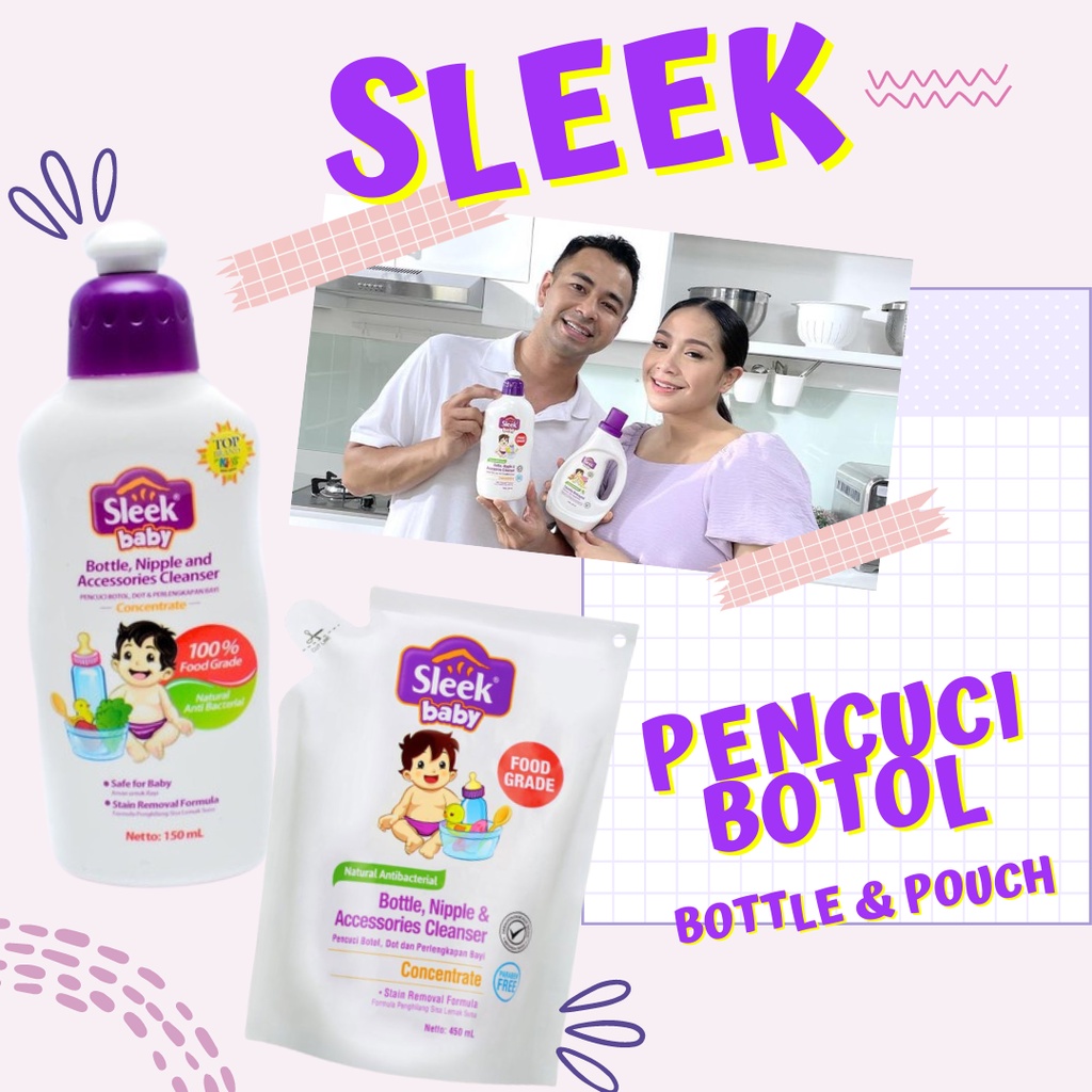 Jual Sleek Baby Pencuci Botol, Dot dan Perlengkapan Bayi 150ml 450ml ...