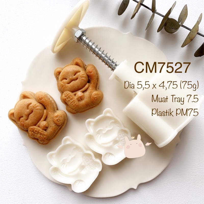 Jual CM7527 Cetakan Mooncake Lucky Cat 75gr CM75 Shopee Indonesia
