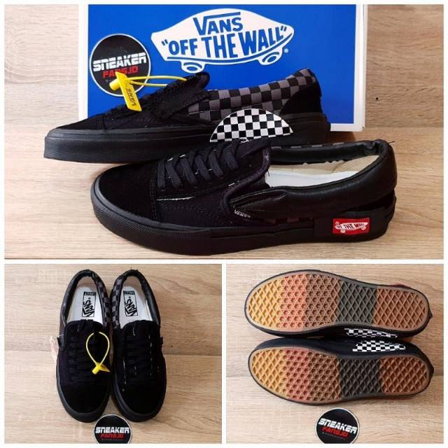 Vans slip on outlet cut and paste black