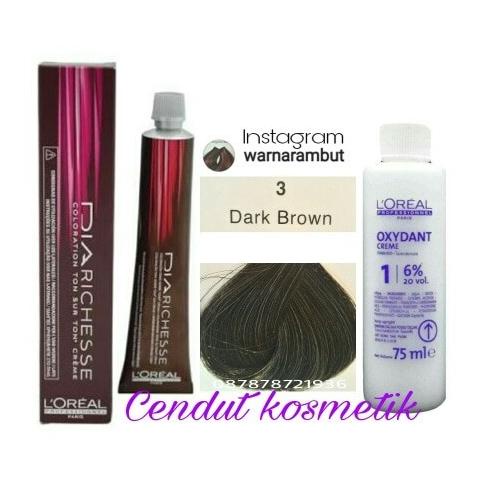 Jual Loreal Diarechese 3 Dark Brown / Pewarna Rambut/ Toning Rambut Ak ...
