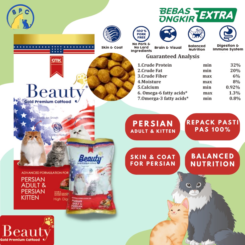 Jual BEAUTY GOLD PERSIAN Cat Food Premium Makanan Kucing Beauty Gold