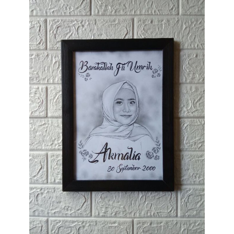 Jual Sketsa pensil 20x30cm/sketsa wajah | Shopee Indonesia