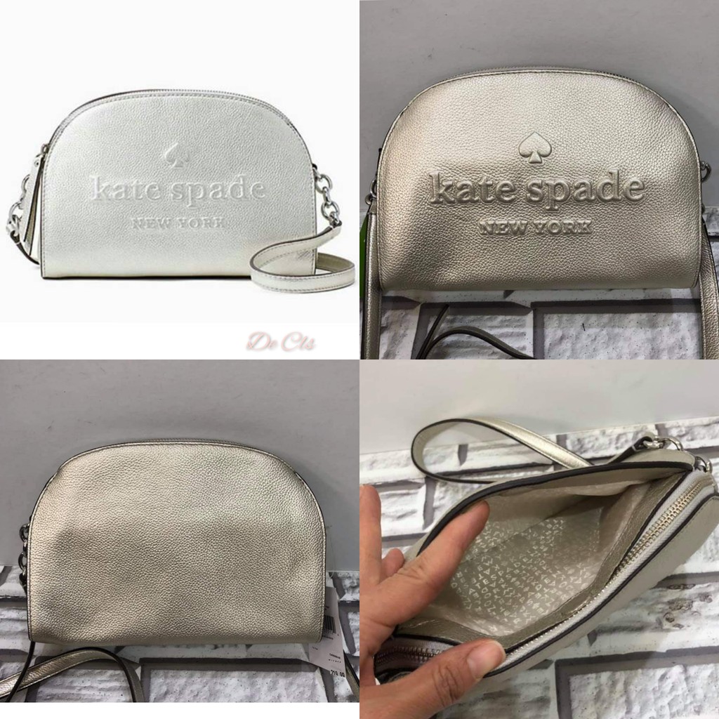 Jual Tas KS Tori Larchmont Avenue logo light metallic silver sz