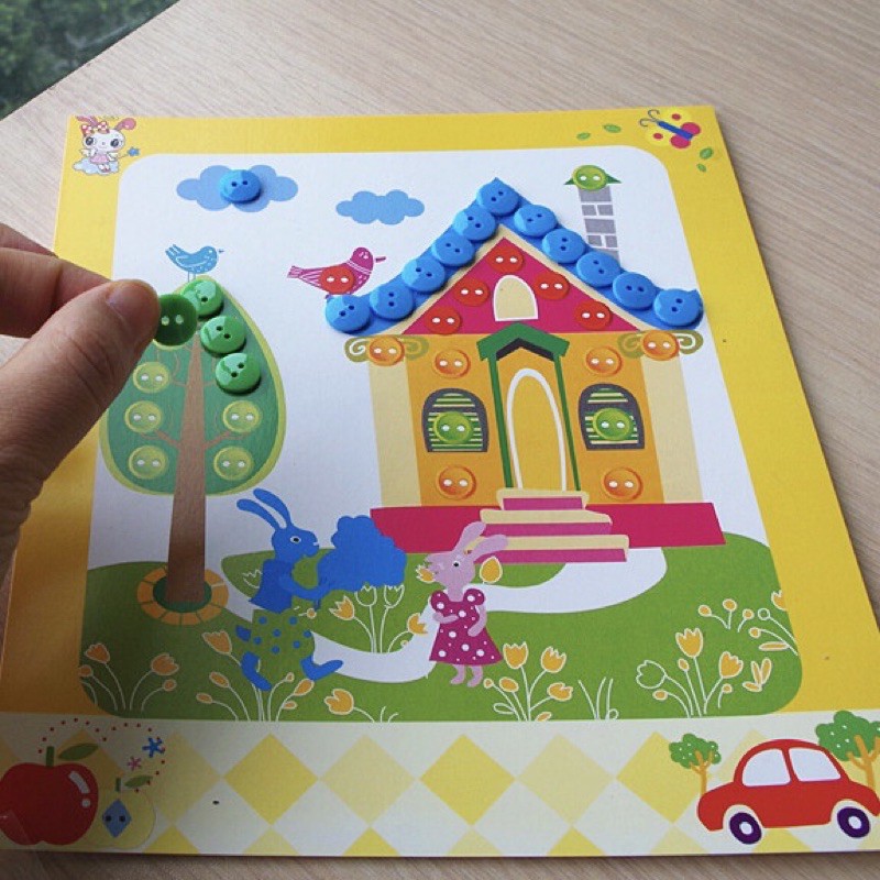 Jual DIY MENEMPEL KANCING sticker, menempel kancing edukasi montessori ...