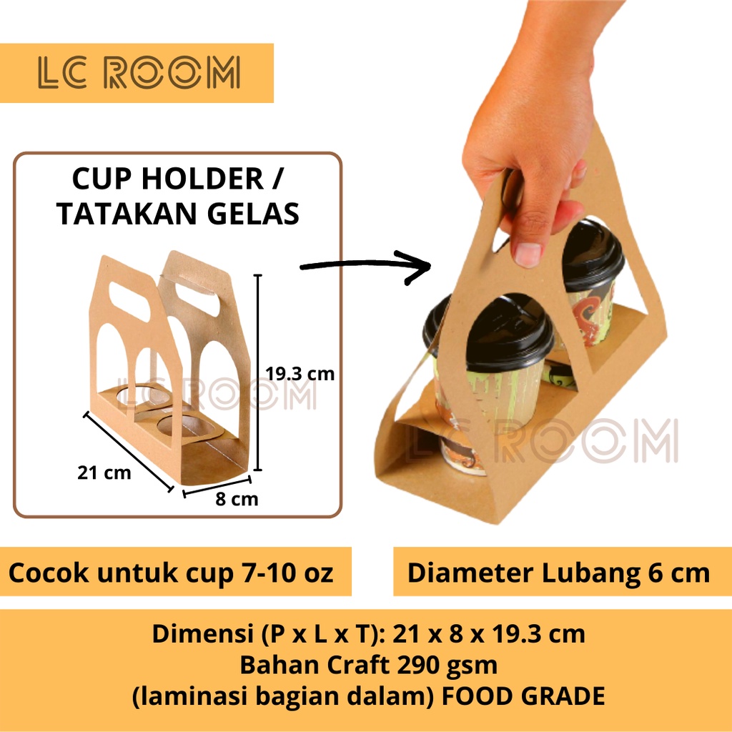 Jual PAPER CUP HOLDER TAKE AWAY DRINK TRAY TATAKAN GELAS KOPI CUP ...