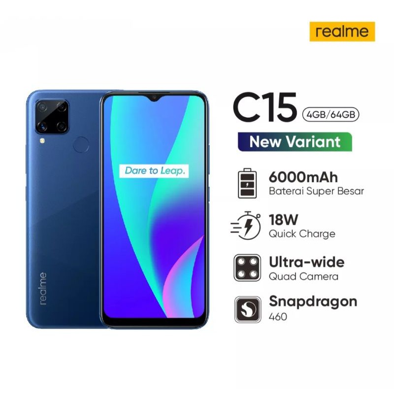 Jual realme C15 4/64GB [6000mAh, 18W Quick Charge, Ultra-Wide Quad ...