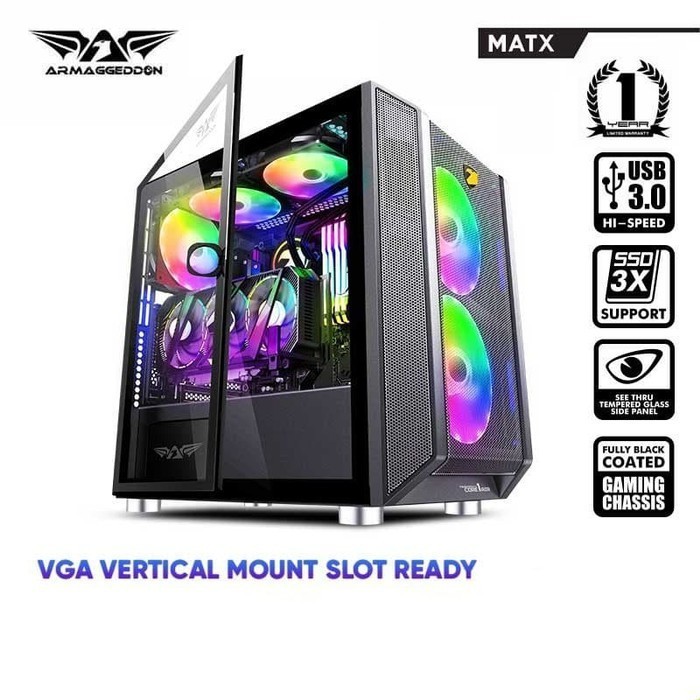 Jual CASING ARMAGGEDDON TESSERACT CORE 1 AIR M-ATX | Shopee Indonesia