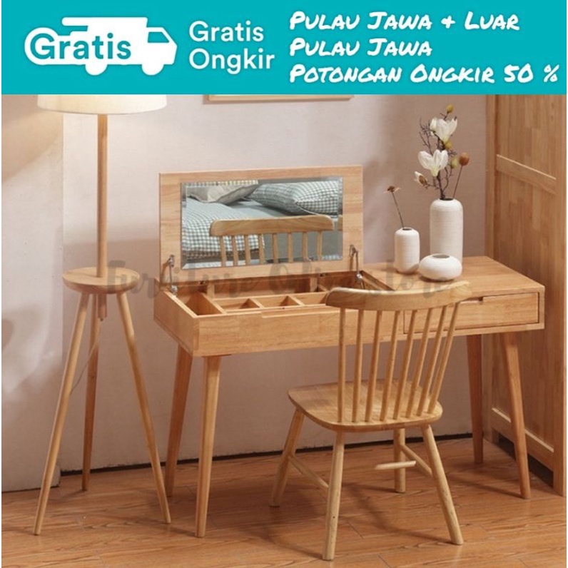 Jual MEJA RIAS KAYU JATI/ MAKE UP/ DRESSING TABLE/ RETRO/ SCANDINAVIAN ...