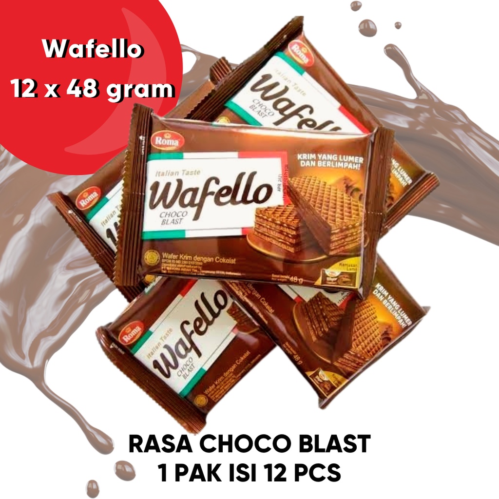 Jual Roma Wafello 10 Pcs X 37 Gram Wafer Cokelat Coklat Caramel Karamel