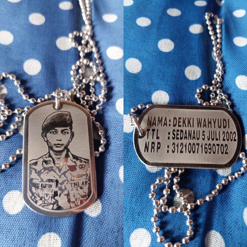 Jual LIONTIN FOTO/KALUNG TNI/KALUNG DOGTAGS(CUSTOM) | Shopee Indonesia
