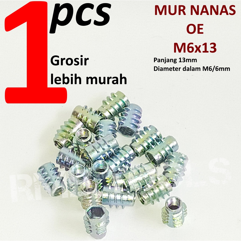 Jual MUR NANAS M6 X 13 TIPE OE MUR KNOCKDOWN FURNITURE M6 MUR TANAM INSERT NUT M6 Shopee