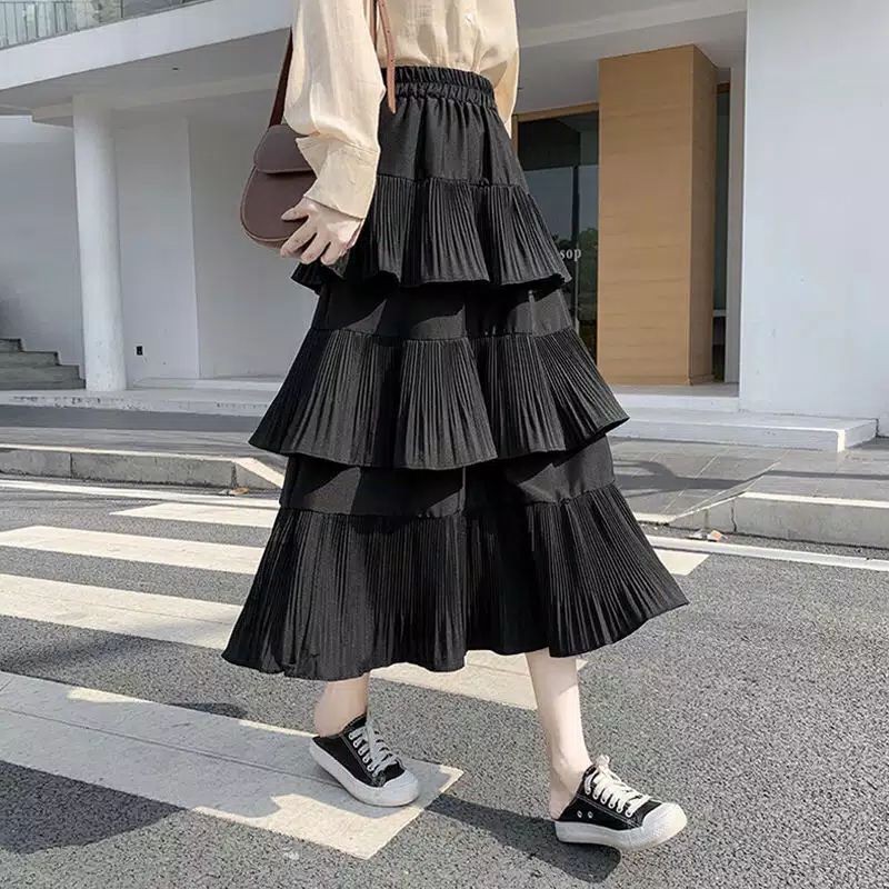 Ruffle rok midi clearance
