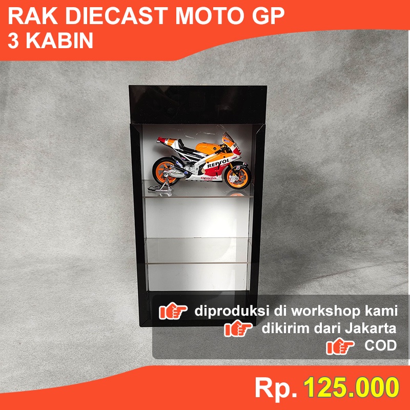Jual RAK Diecast Motor 3 Kabin Siap Pakai | Shopee Indonesia