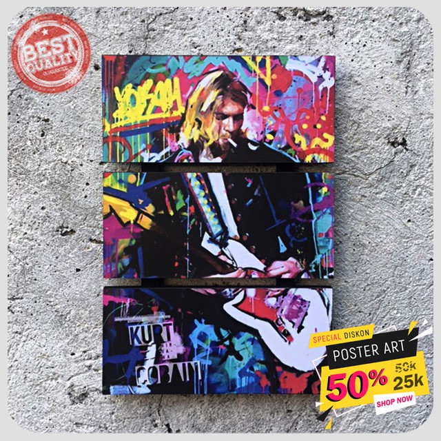 Jual Poster kurt cobain Hiasan dinding band musik nirvana Dekorasi ...