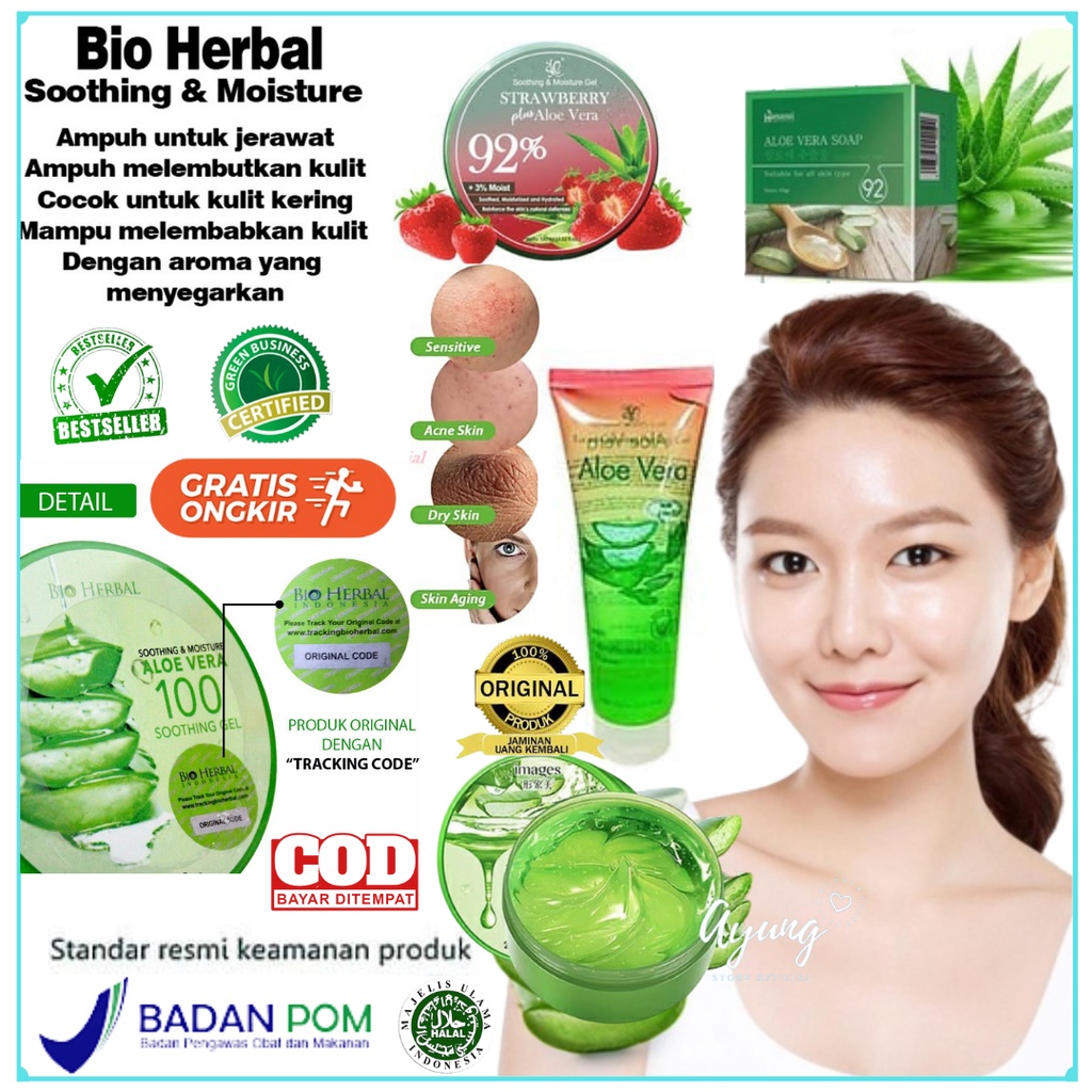 Jual GEL ALOEVERA MASKER WAJAH PELEMBAB WAJAH PENYEGAR WAJAH ANTI ...