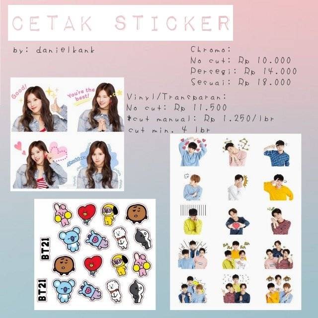 Jual Cetak Sticker KPOP Murah (PER-LEMBAR A3) | Shopee Indonesia