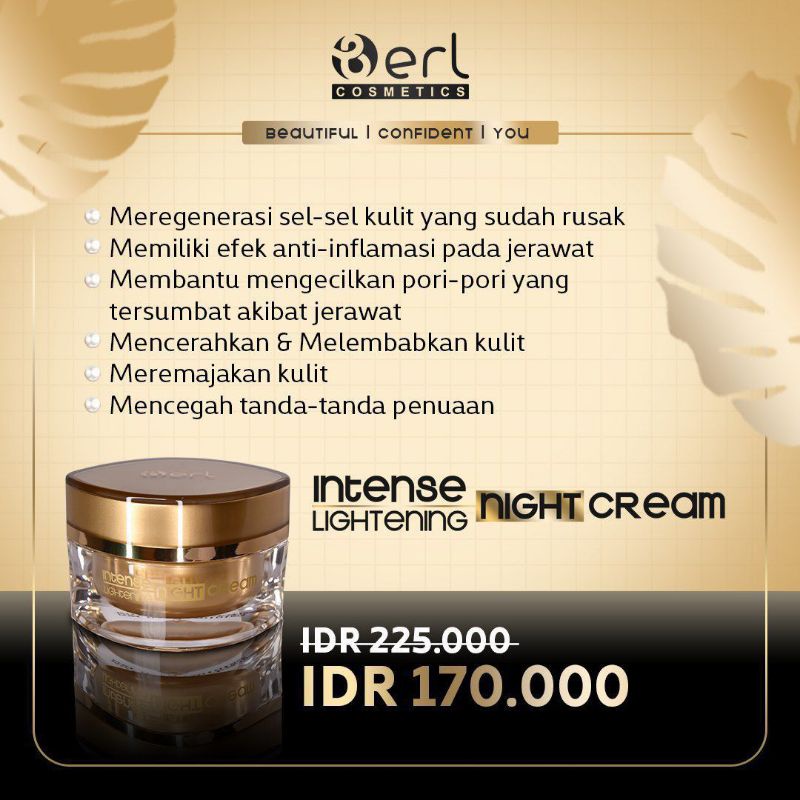 Jual B Erl Intense Lightening Night Cream (15g) | Shopee Indonesia