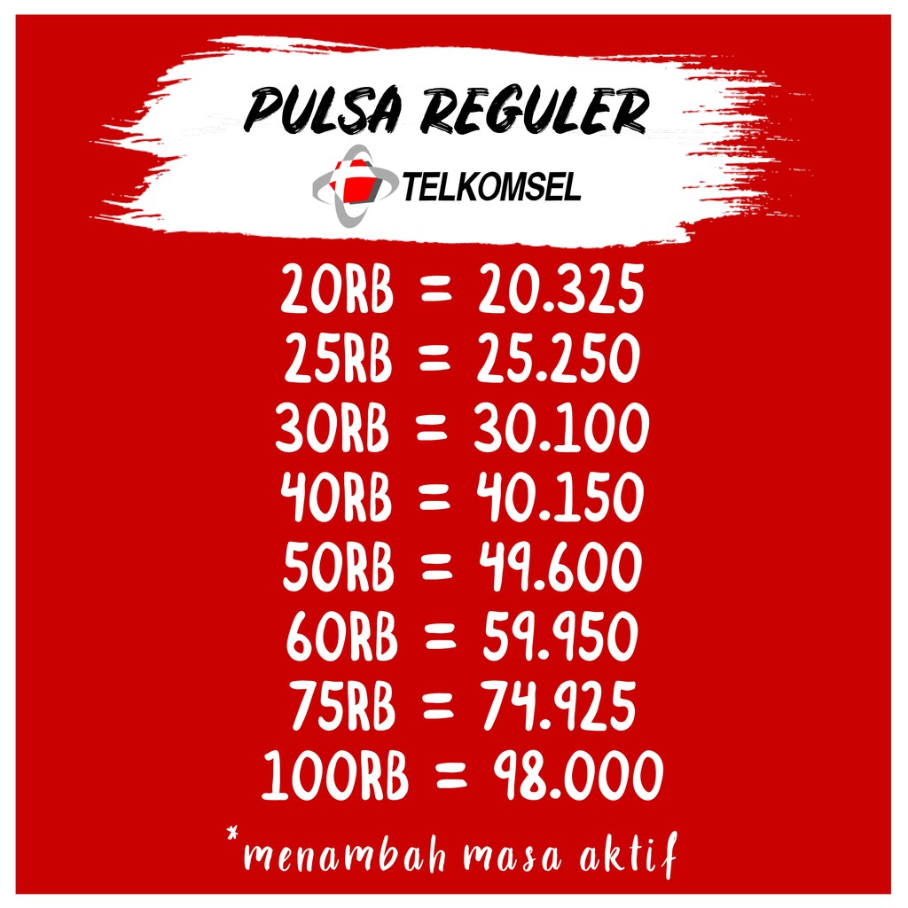 Jual Pulsa Telkomsel Simpati As Reguler Elektrik 20 25 30 40 50 60 75 ...