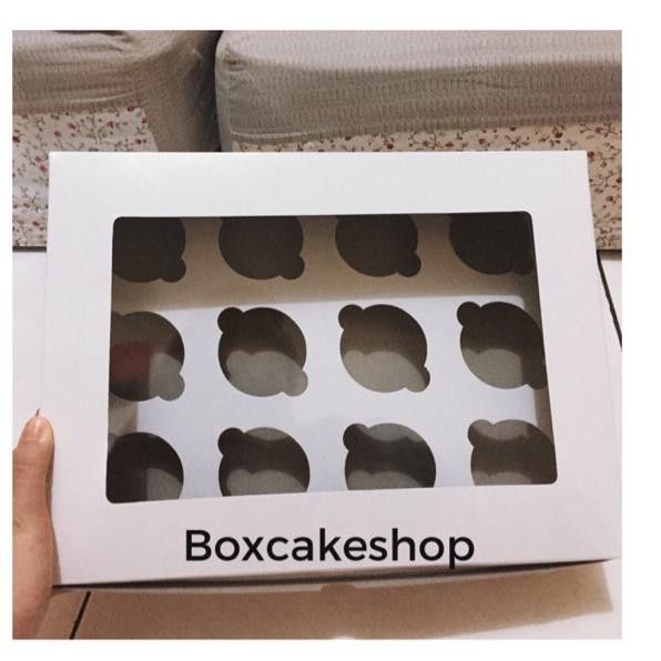 Jual VEA DUS CUPCAKE POLOS ISI 12 box cake cupcake muffinpacking