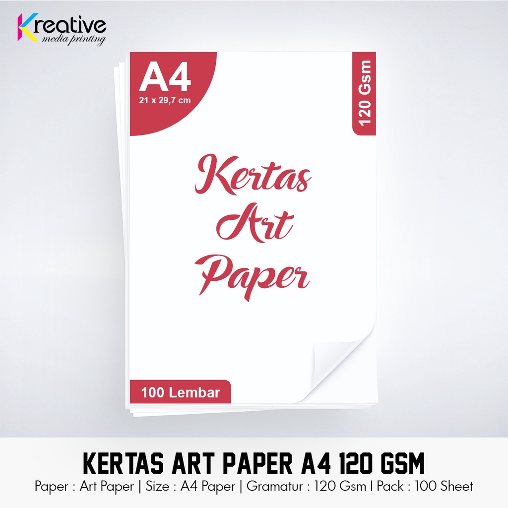 Jual Kertas ART PAPER (A4 120 gsm 1 pack = 100 lbr) Shopee Indonesia