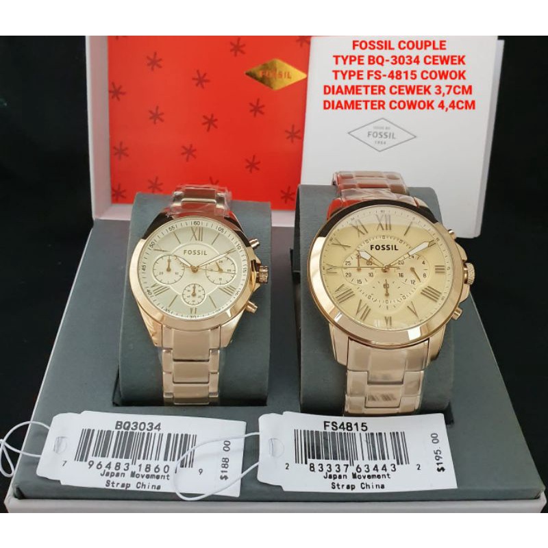 PROMO Jam Tangan Fossil Couple BQ 3034 3037 3036 FS 4815 4832 4814 All Steel Original 37mm 44mm