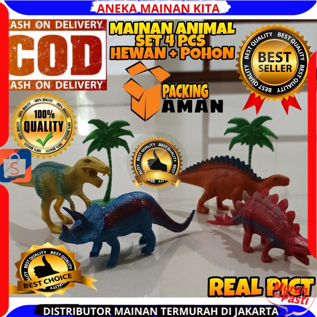 Jual Mainan Anak 4Pcs Hewan Mainan Binatang Liar Buas Wild Animal ...