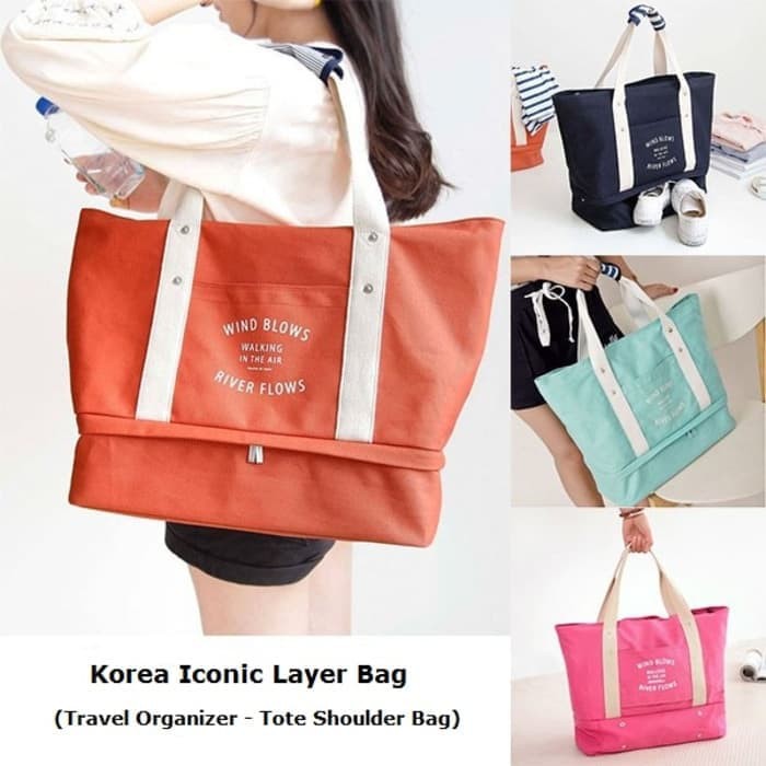 Jual Korea Iconic Layer Bag / Travel Organizer Tote / Tas Shoulder ...