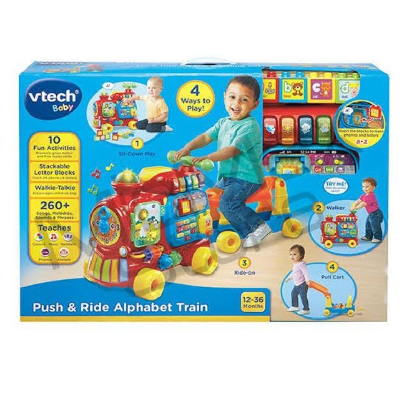 Jual V Tech Baby Push and Ride Walker Alphabet Train Learning Sound ...