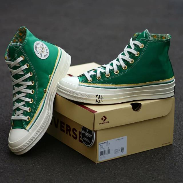 Sepatu Sneakers Pria CONVERSE Chuck 70 High X NBA BDB Green Amarillo Original 167060C