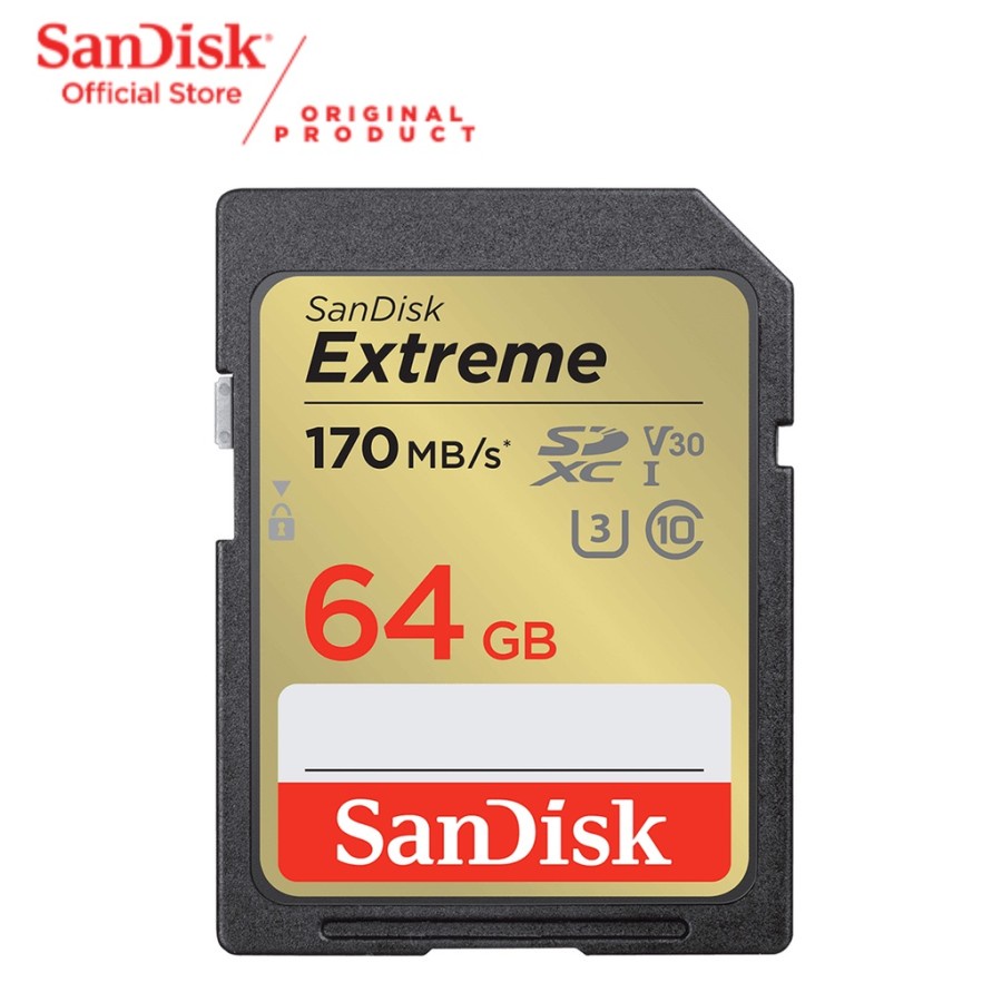 Jual SanDisk Extreme SD Card 64GB 170Mb/s Memory Card Kamera 64GB 170Mb