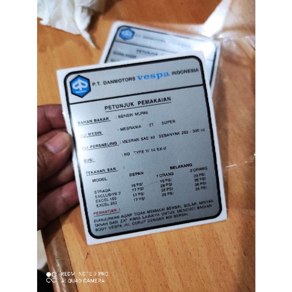 Jual Vespa Sticker Running Iin Untuk Strada Exclusive 2 Excel 150 Excel ...