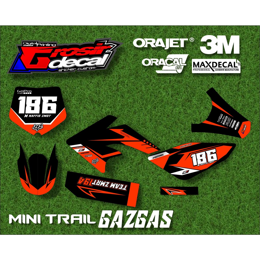 Jual Sticker Striping Mini trail Gazgas Raptor 100cc / 110cc / 125cc ...