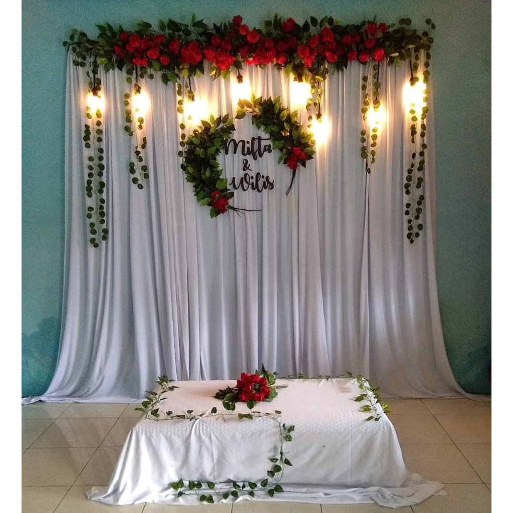 Jual Backdrop Tempel Tembok Dekorasi Lamaran Backdrop Akad