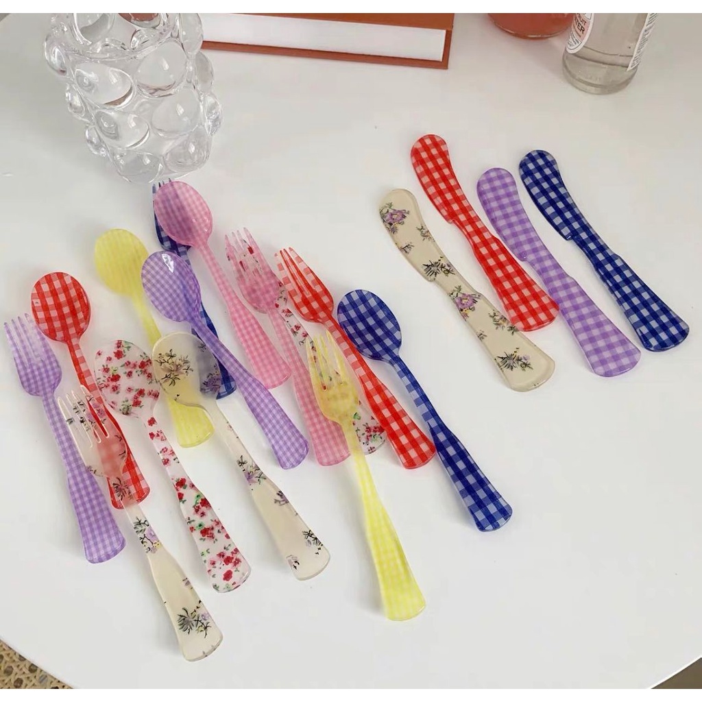 Jual Resin Cutlery Set Alat Makan Aesthetic Cute Korean Aesthetic