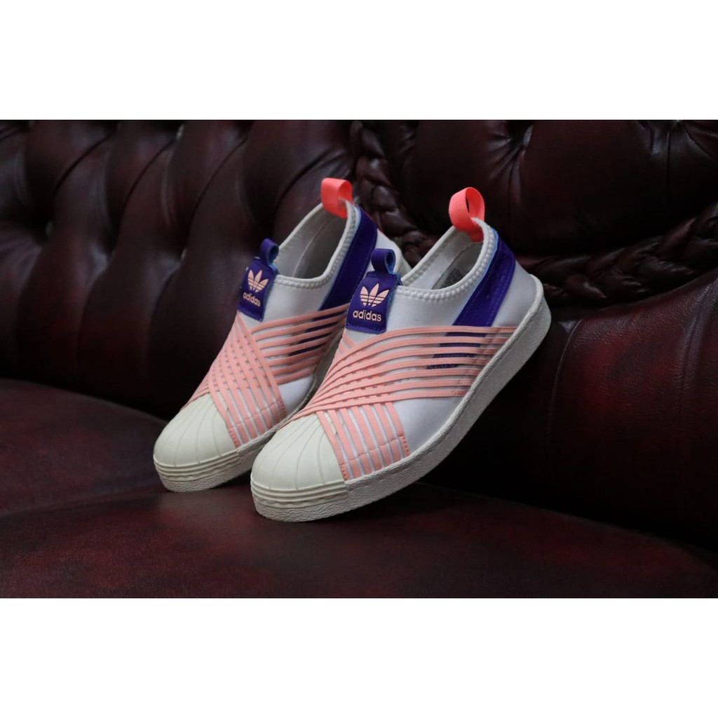 Jual ADIDAS SUPERSTAR SLIP ON WHITE - PADDING PEACH ORIGINAL | Shopee ...