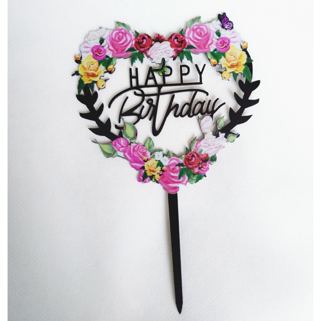 Jual Topper Cake Acrilyc Bunga | Shopee Indonesia