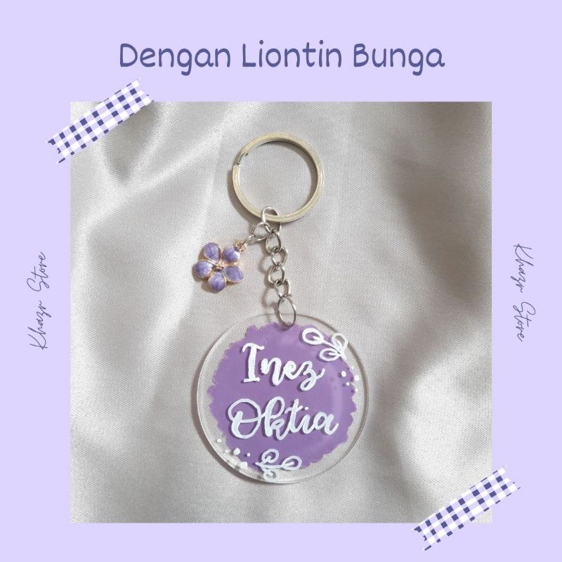 Jual GANCI ACRYLIC BULAT CUSTOM/ LETTERING ACRYLIC KEYCHAIN/GANTUNGAN ...