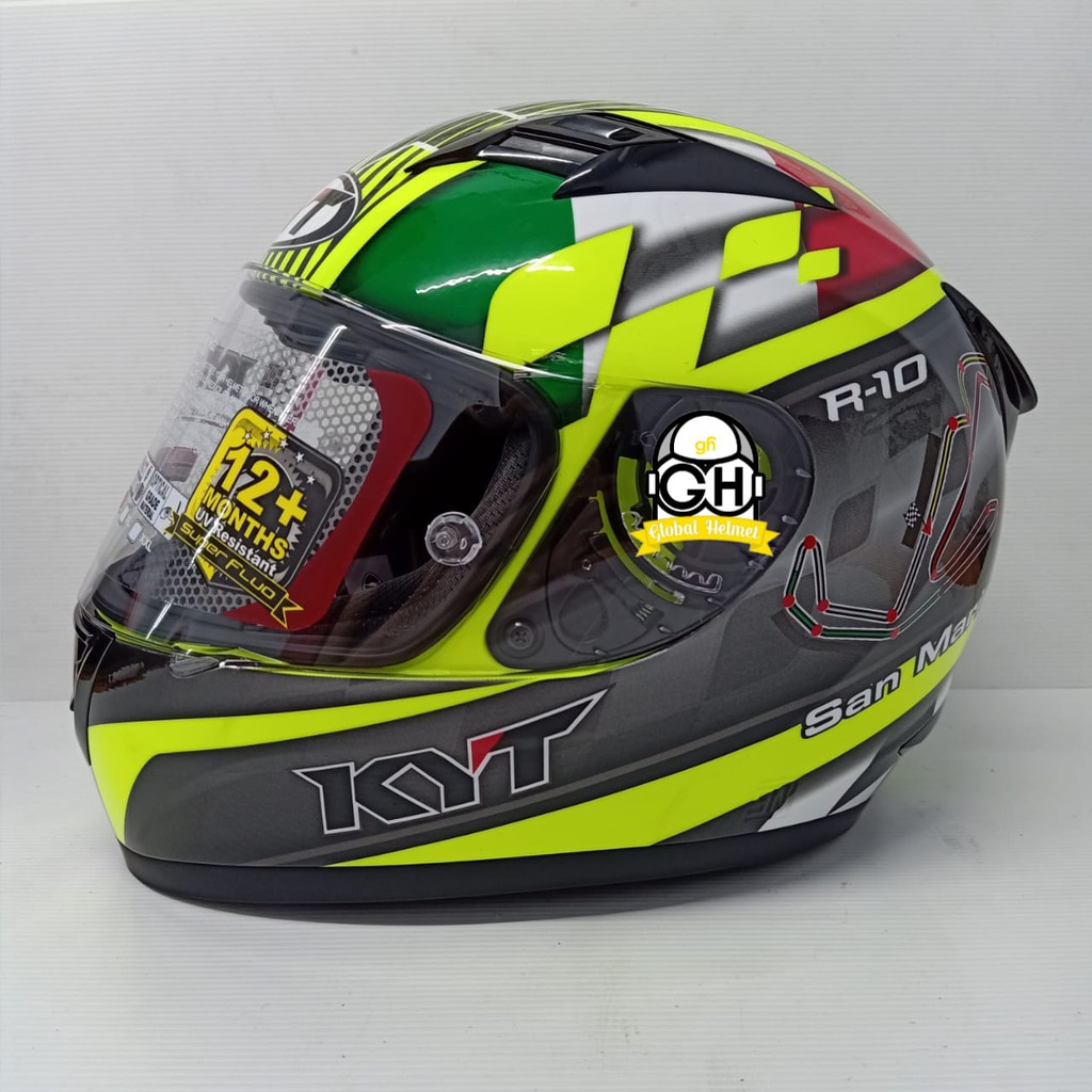 Jual HELM KYT R10 FLAT VISOR SAN MARINO CIRCUIT FULL FACE Shopee
