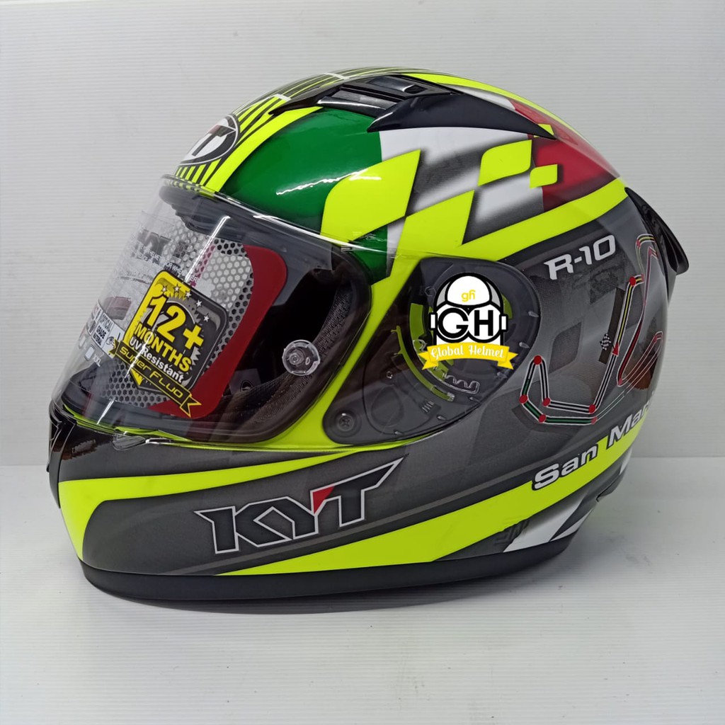 Jual Helm Kyt R Flat Visor San Marino Circuit Full Face Shopee Indonesia