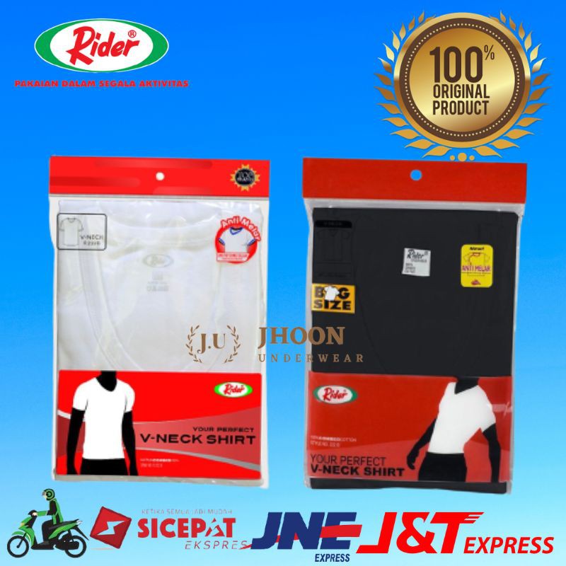 Jual kaos pria RIDER R222B ( V-NEK ) 100% produk original ( POLOS ANTI ...