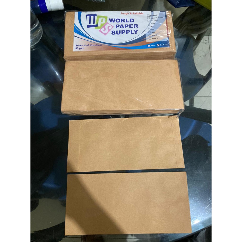 Jual Brown Kraft Envelopes Amplop Coklat Kabinet Cabinet WPS 100 Pcs ...