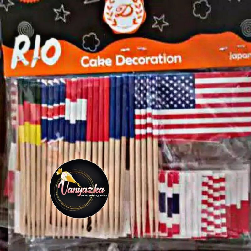 Jual Cake Topper Bendera Hiasan Kue Tusuk Bendera Topper Bendera Negara