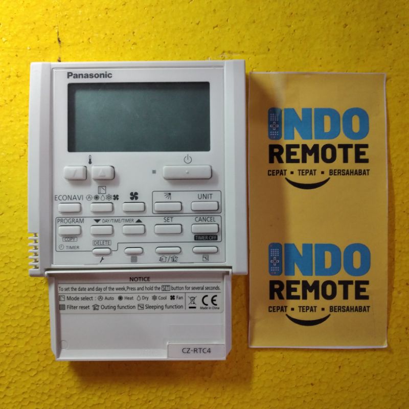 Jual REMOTE AC DUCT CENTRAL SPLIT PANASONIC CZ-RTC4 ORIGINAL | Shopee ...