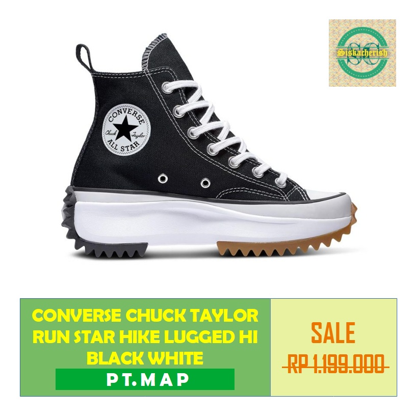 Jual CONVERSE CHUCK TAYLOR RUN STAR HIKE LUGGED HI BLACK WHITE-ORIGINAL ...