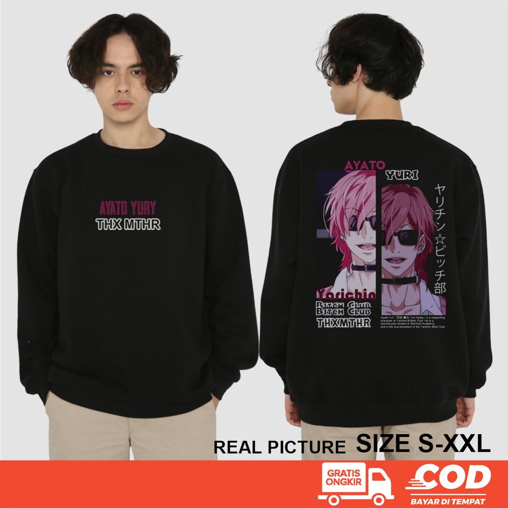 Jual SWEATER CREWNECK AYATO YURI YARICHIN BITCH CLUB TAKASHI YUU KASHIMA TAMURA FUJISAKI ANIME MANGA Shopee Indonesia