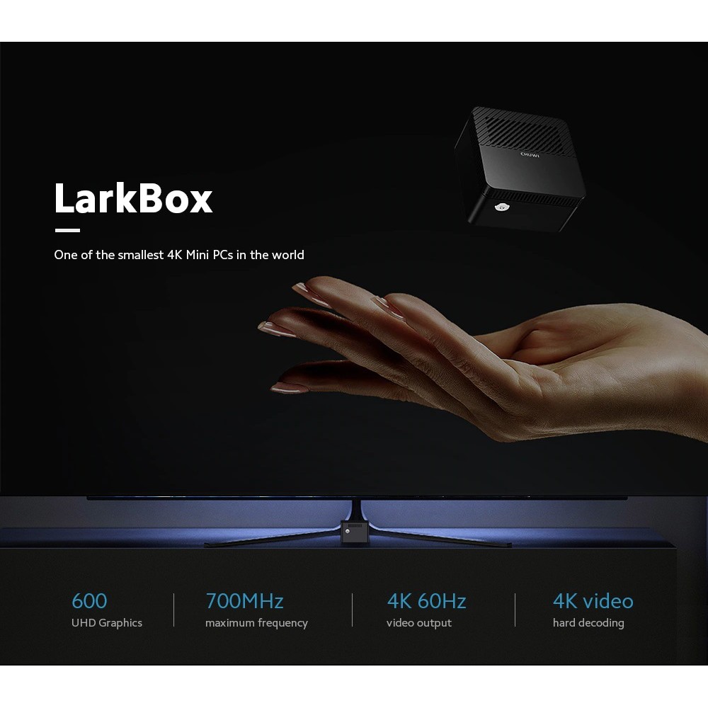 Chuwi LarkBox 4K Intel Gemini Lake 6/128GB Smallest 4K Mini PC Windows 11