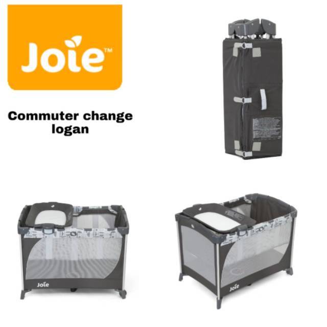 Joie Baby Commuter Travel Cot with Changer, Speckled