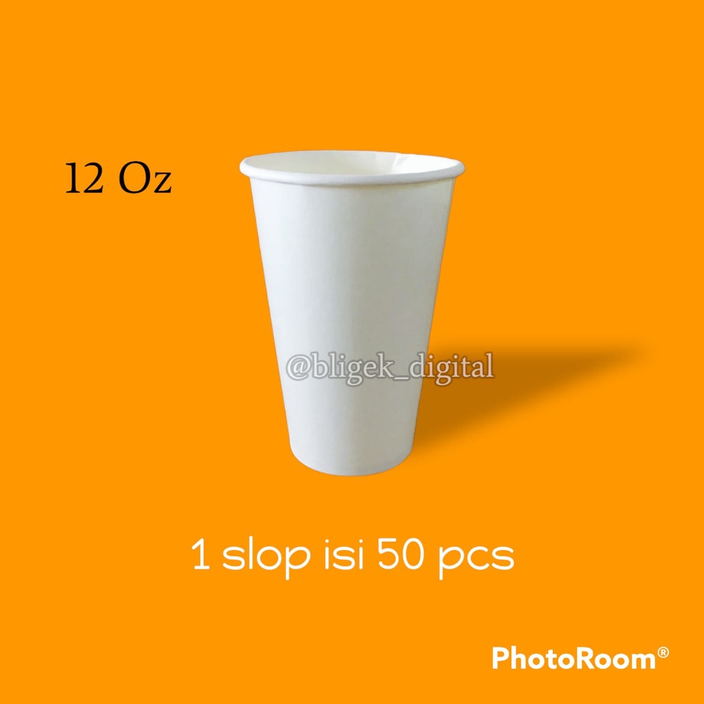 Jual Paper Cup Polos 12 Oz isi 50 pcs | Shopee Indonesia