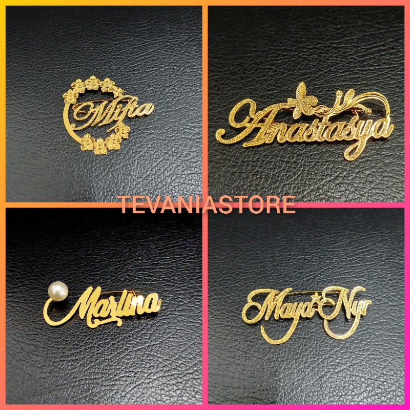 Jual Pin Bros custom nama bahan Titanium anti karat selamanya | Shopee ...