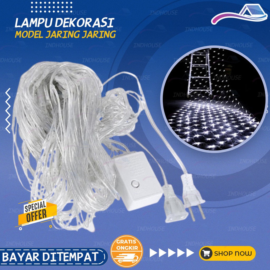 Jual Lampu Tumblr Hias Led Model Jaring Bentuk Jala Untuk Dekorasi 15 X 15 Meter Warm White 